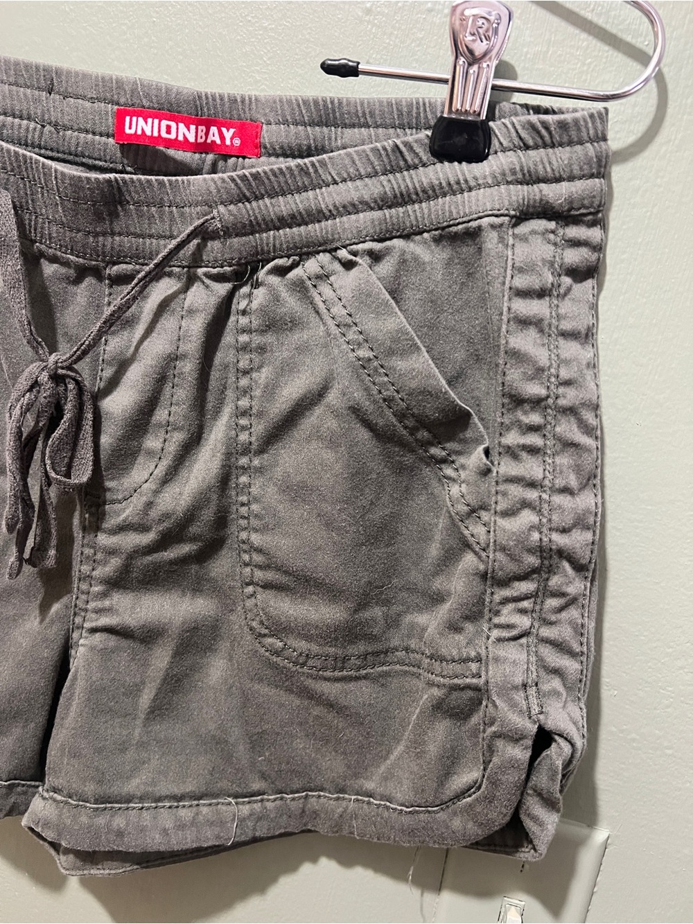 UNIONBAY Women's Athletic Shots -Large- Olive Green Drawstring
